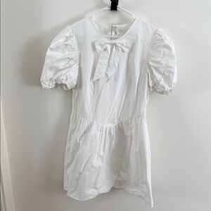 White Puff Sleeve Sundress with Peter Pan Collar